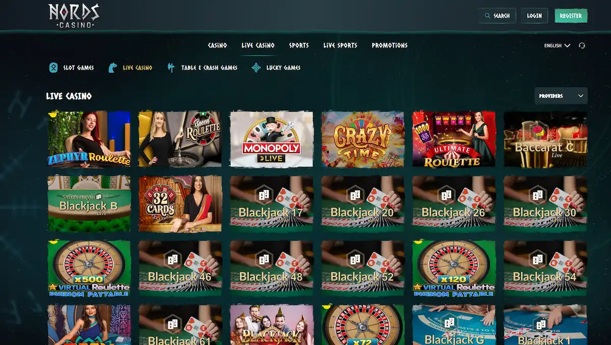 Live-Casino-Tische mit echten Dealern bei Nords Casino
